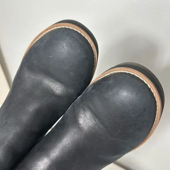 Eileen fisher washed leather wedge Chelsea booties size 8 - Picture 9 of 9